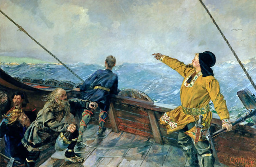 "Leif Erikson discovers America" by Christian Krogh (1893)